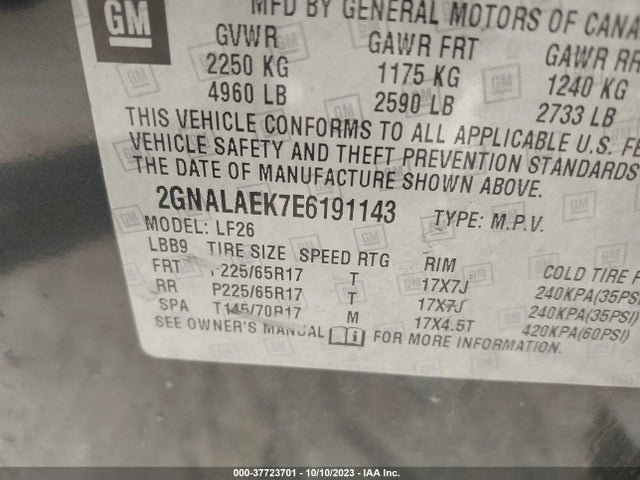 Chevrolet EQUINOX LS 2014 2GNALAEK7E6191143 Image 10