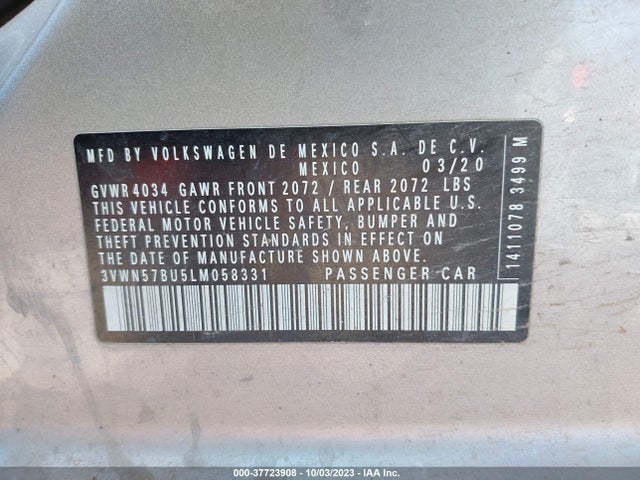 3VWN57BU5LM058331 Volkswagen Jetta S/r-line