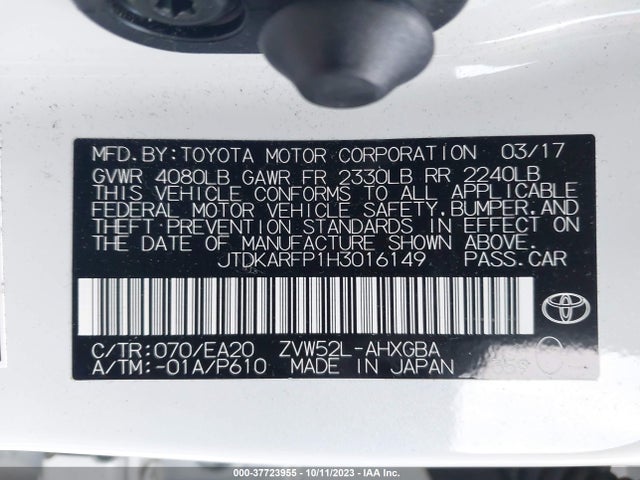 Toyota Prius Prime Plus/premium/advanced 2017 JTDKARFP1H3016149 Image 9
