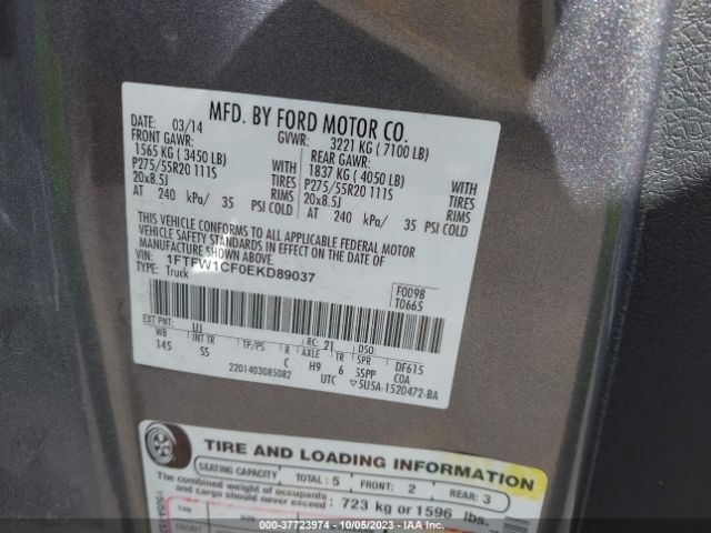 1FTFW1CF0EKD89037 Ford F-150 Xl/stx/xlt/fx2/lariat
