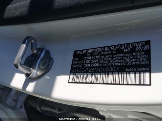 W1K3G4FB6MJ268307 Mercedes-Benz A-class A 220