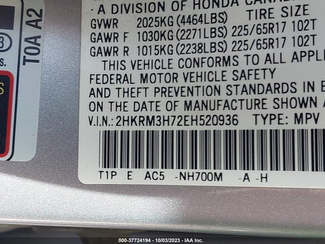 Honda Cr-v Ex-l 2014 2HKRM3H72EH520936 Image 9