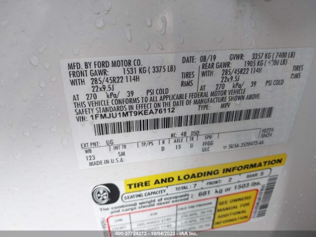 1FMJU1MT9KEA76112 Ford Expedition Platinum