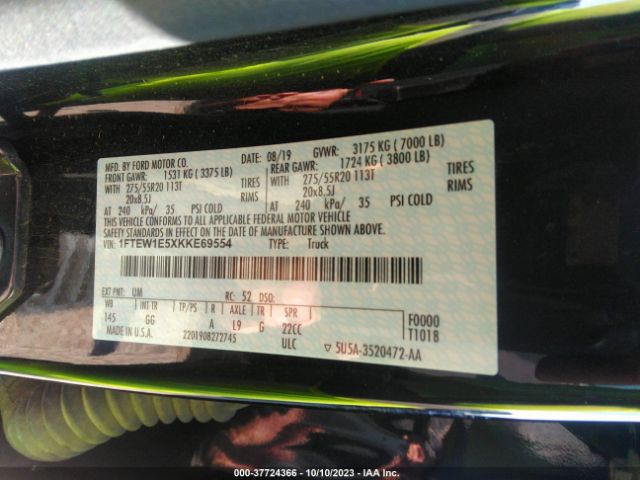 1FTEW1E5XKKE69554 Ford F-150 Xl
