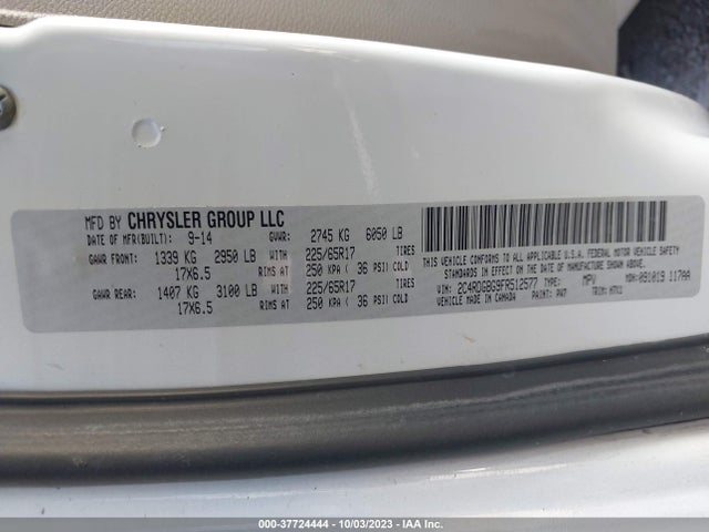 Dodge Grand Caravan Se 2015 2C4RDGBG9FR512577 Image 9