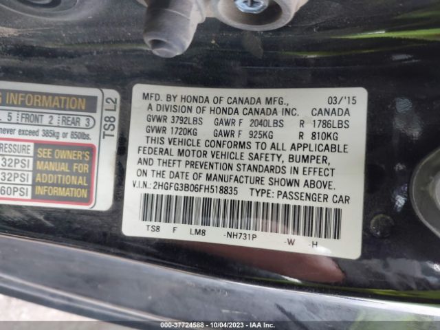 2HGFG3B06FH518835 Honda Civic Coupe Ex-l
