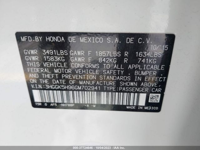 3HGGK5H96GM702941 Honda Fit Ex-l