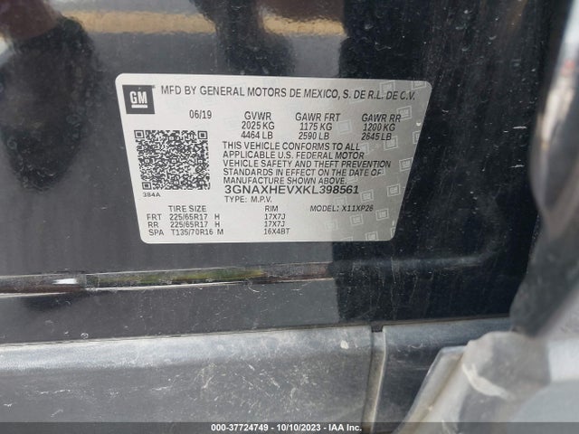 Chevrolet EQUINOX LS 2019 3GNAXHEVXKL398561 Image 9