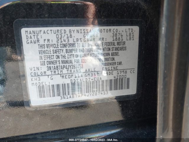3N1AB7AP4JY287453 Nissan SENTRA SV