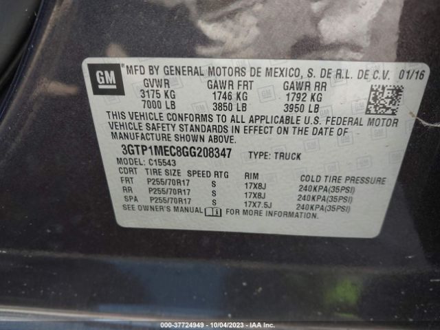 3GTP1MEC8GG208347 GMC Sierra 1500 Sle