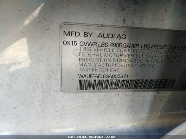 WAUFFAFL6GA002871 Audi A4 Premium Plus