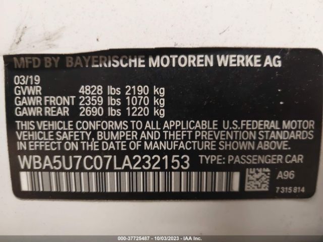 WBA5U7C07LA232153 BMW 3 Series M340i