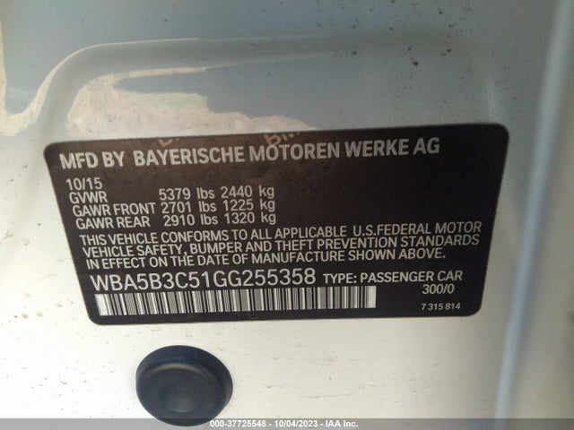 WBA5B3C51GG255358 BMW 5 Series 535i Xdrive