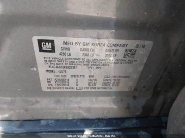KL4CJASB3KB926361 Buick Encore Preferred