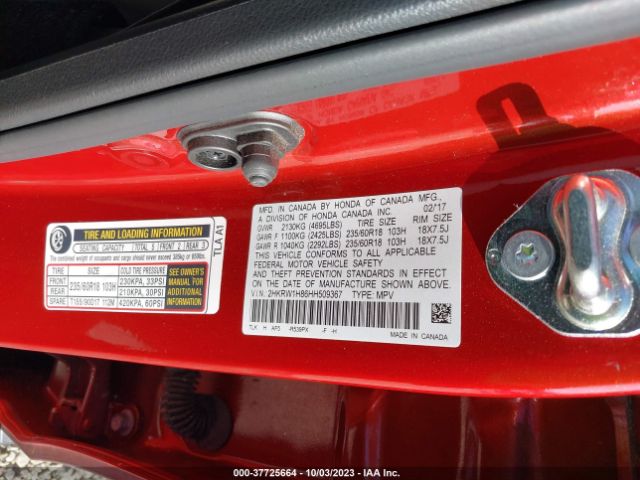 2HKRW1H86HH509367 Honda Cr-v Ex-l