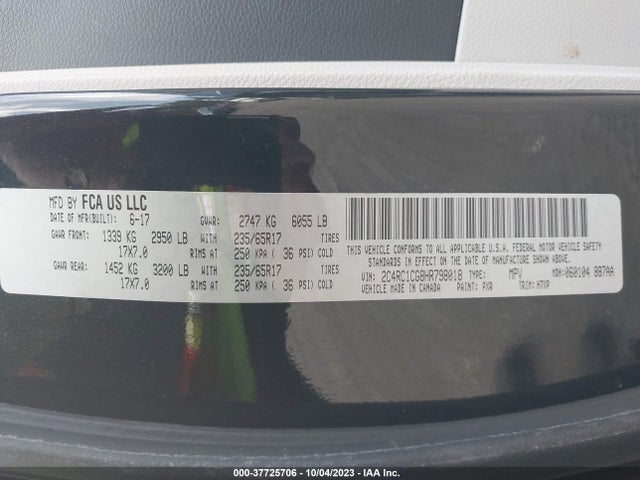 Chrysler Pacifica Lx 2017 2C4RC1CG8HR798018 Image 9
