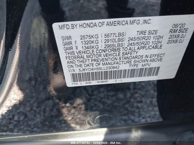 Acura Mdx Technology Package 2020 5J8YD4H55LL030842 Image 9