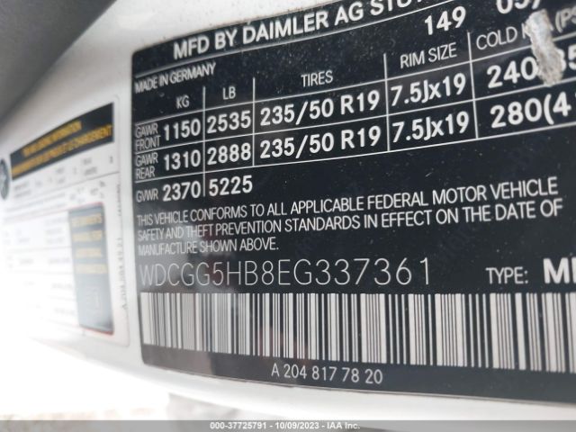 WDCGG5HB8EG337361 Mercedes-Benz Glk-class Glk 350