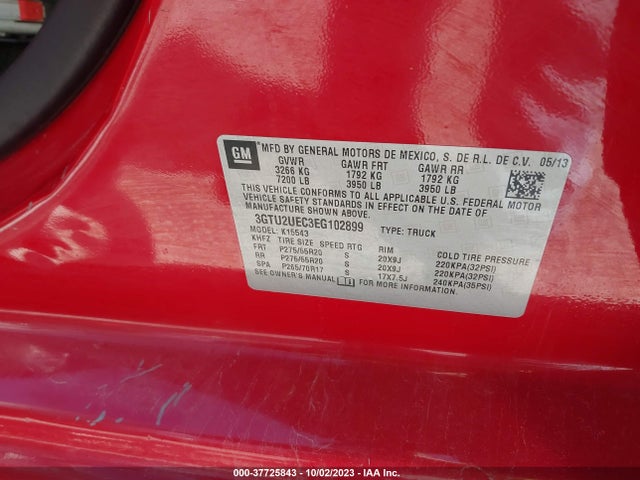 GMC Sierra 1500 Sle 2014 3GTU2UEC3EG102899 Image 9