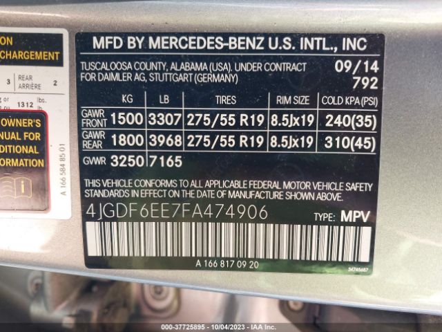 4JGDF6EE7FA474906 Mercedes-Benz Gl-class Gl 450