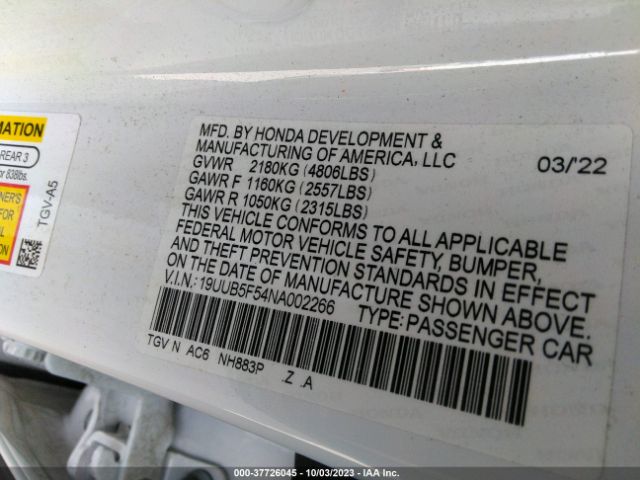 19UUB5F54NA002266 Acura Tlx W/a-spec Package