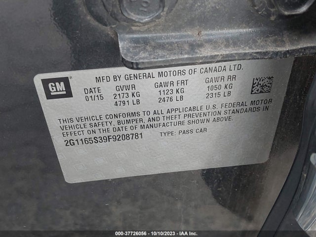 Chevrolet IMPALA LTZ 2015 2G1165S39F9208781 Image 9