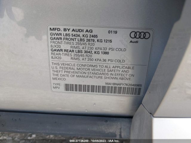 WA1BNAFY7K2048965 Audi Q5 Premium Plus