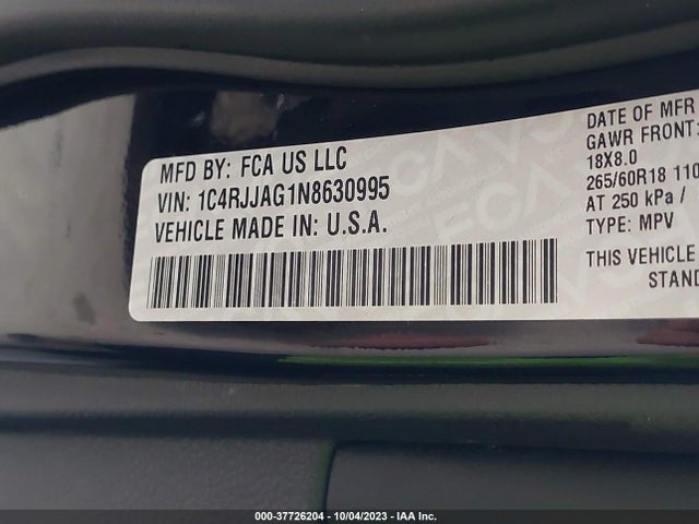 1C4RJJAG1N8630995 Jeep Grand Cherokee L Laredo 4x2