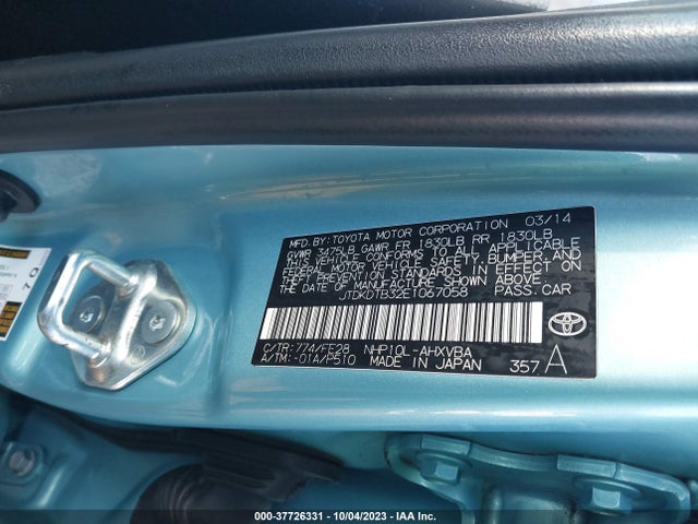 Toyota Prius C One/three/two/four 2014 JTDKDTB32E1067058 Image 9