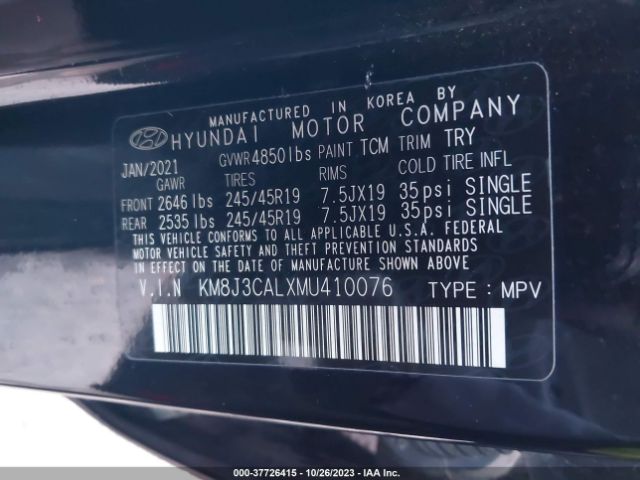 KM8J3CALXMU410076 Hyundai Tucson Sport