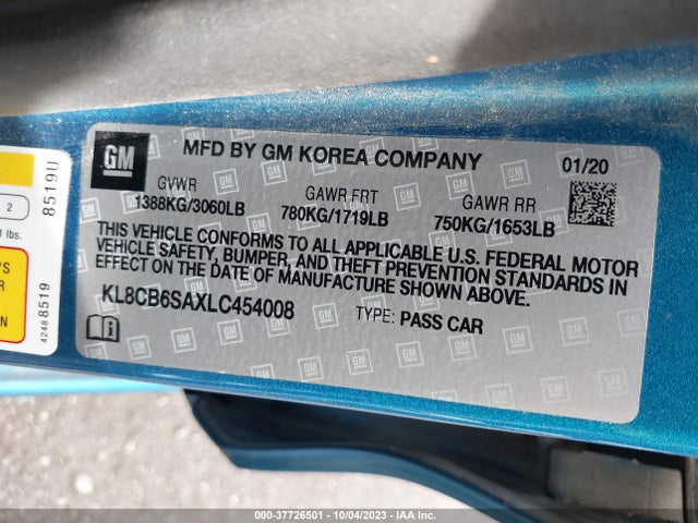 Chevrolet SPARK LS 2020 KL8CB6SAXLC454008 Image 9