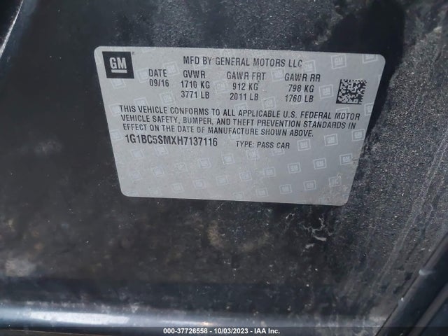 Chevrolet Cruze Ls Auto 2017 1G1BC5SMXH7137116 Image 9