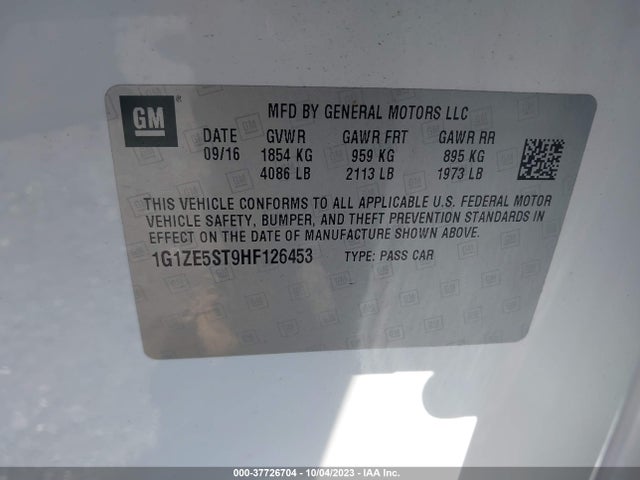 Chevrolet MALIBU 1LT 2017 1G1ZE5ST9HF126453 Image 9