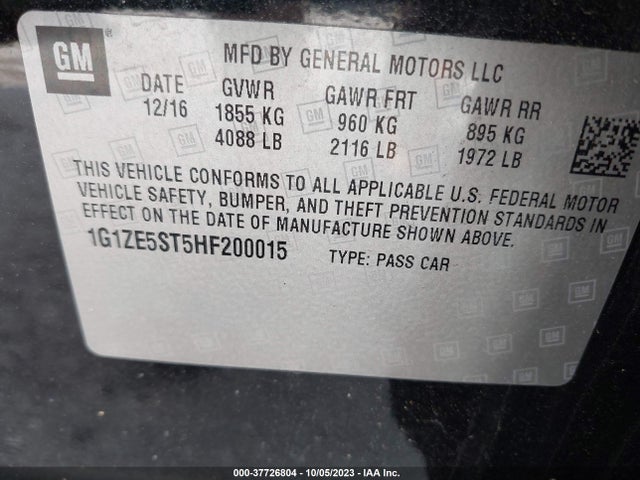 Chevrolet MALIBU LT 2017 1G1ZE5ST5HF200015 Image 9