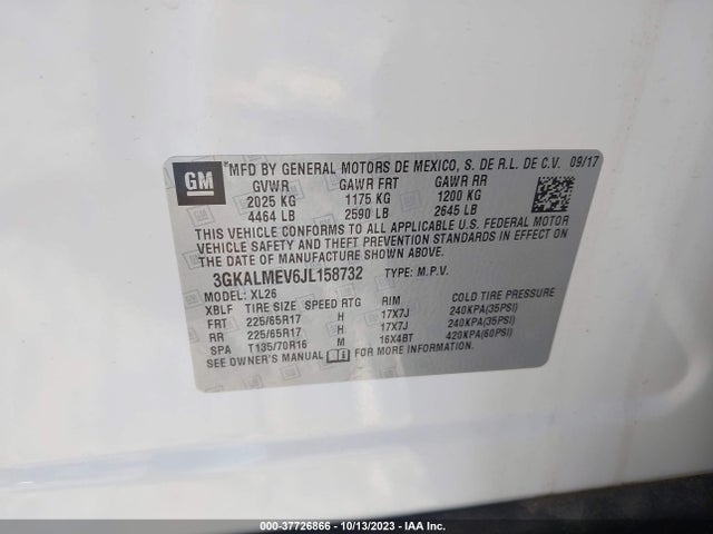 GMC Terrain Sle 2018 3GKALMEV6JL158732 Image 9