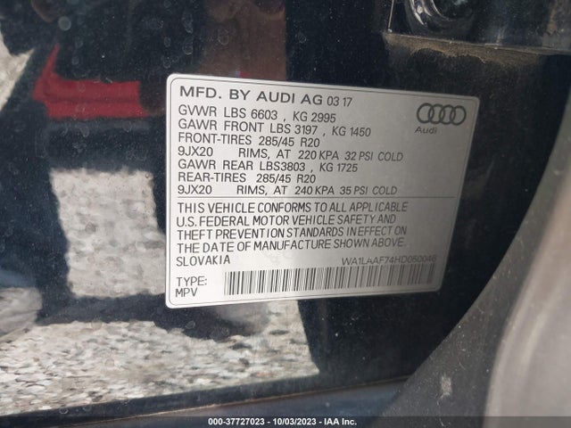 WA1LAAF74HD050046 Audi Q7 Premium Plus
