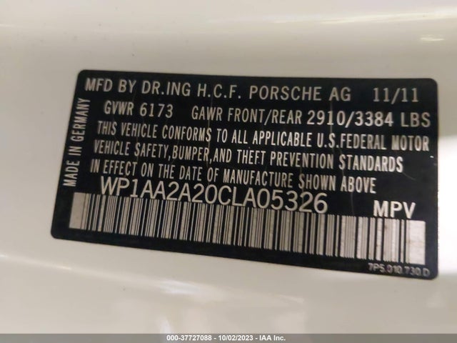 2012 PORSCHE CAYENNE WP1AA2A20CLA05326 Photo 8