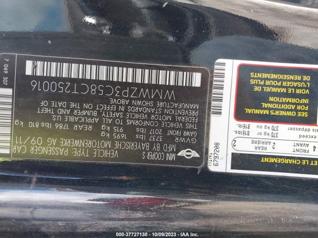 2012 MINI COOPER S WMWZP3C58CT250016 Photo 8
