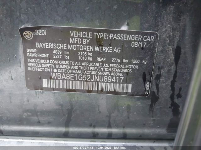 WBA8E1G52JNU89417 BMW 320i