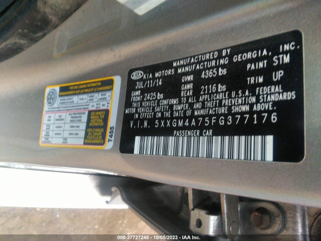 KIA Optima Lx 2015 5XXGM4A75FG377176 Image 9