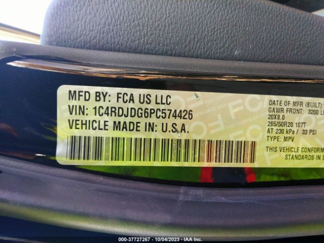 1C4RDJDG6PC574426 Dodge Durango Gt Plus Awd
