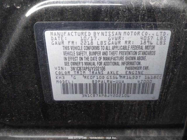 3N1CB7AP8JY202106 Nissan Sentra Sr Turbo