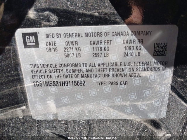 2G61M5S31H9115692 Cadillac XTS LUXURY