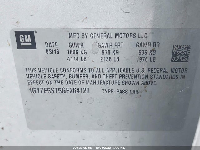 Chevrolet MALIBU LT 2016 1G1ZE5ST5GF264120 Image 9