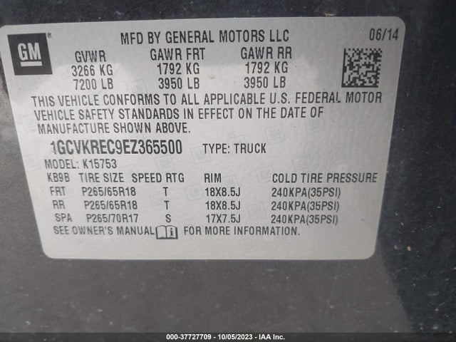 Chevrolet Silverado 1500 Lt 2014 1GCVKREC9EZ365500 Image 9