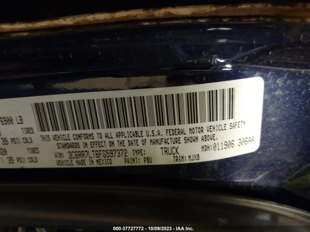 RAM 1500 Big Horn 2015 3C6RR7LT6FG597372 Image 9
