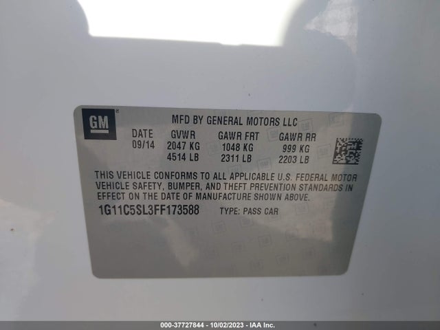 Chevrolet MALIBU LT 2015 1G11C5SL3FF173588 Image 9