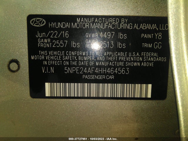 Hyundai SONATA SE 2017 5NPE24AF4HH464563 Image 9