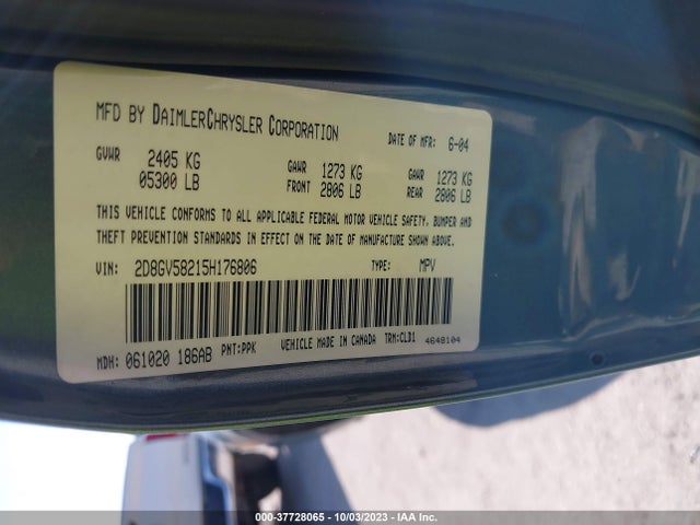 2005 DODGE MAGNUM RT VIN: 2D8GV58215H176806