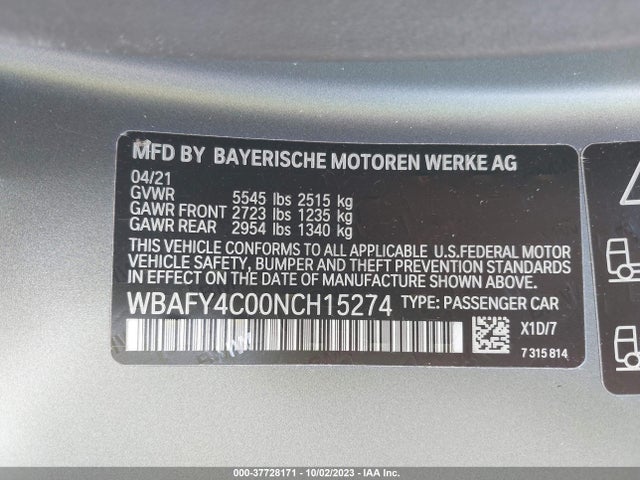 BMW M850i Xdrive 2022 WBAFY4C00NCH15274 Image 9